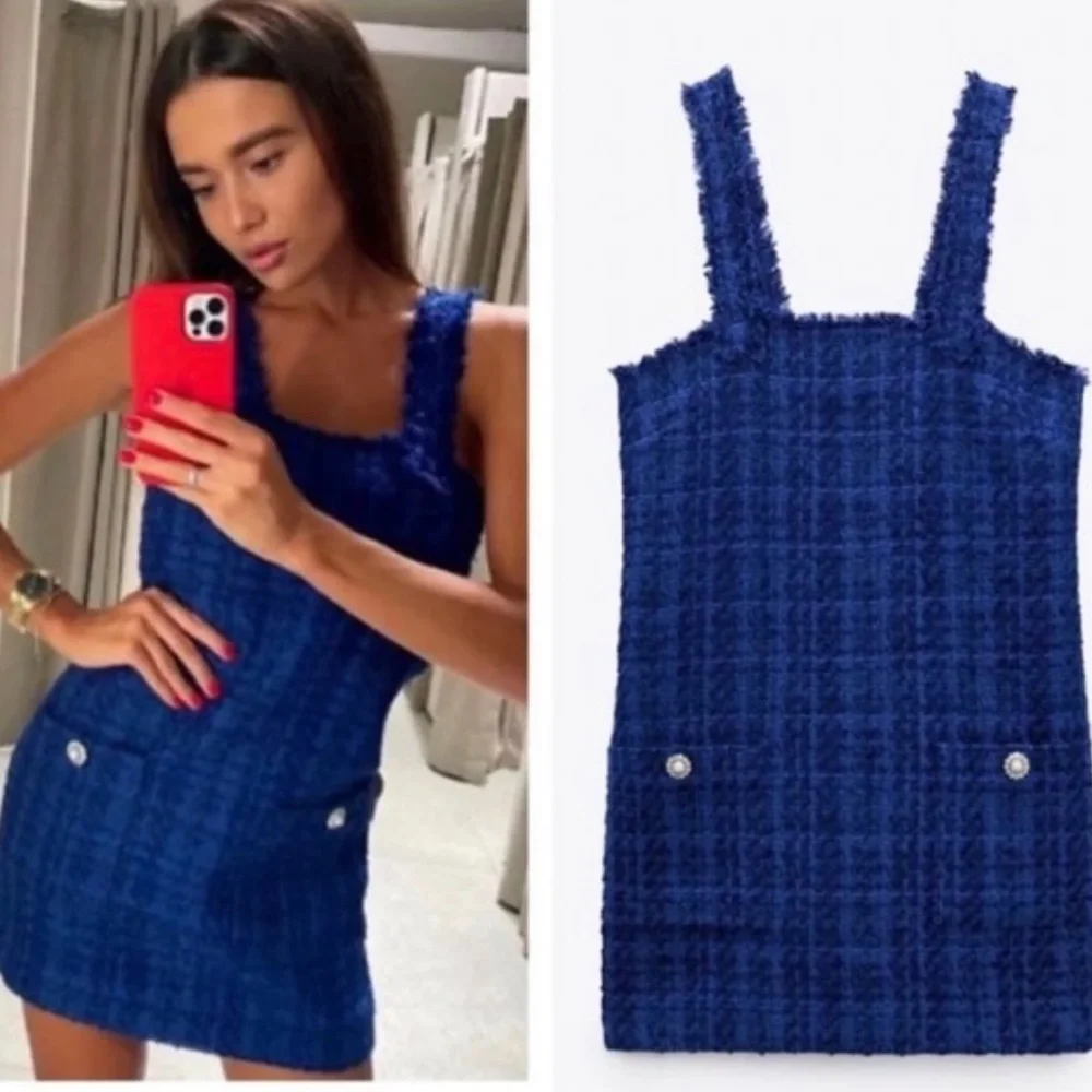 ZARA | BLOGGER FAV TEXTURED PINAFORE DRESS - Picture 7 of 14